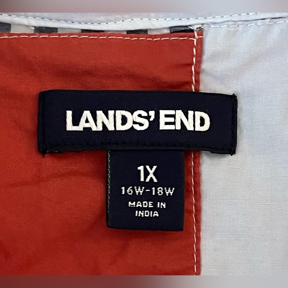 Lands’ End Patchwork Long Sleeve Button Up Women’… - image 8